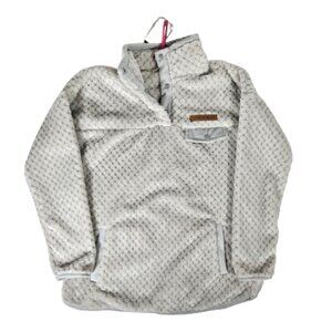 Simply Southern Collection Simply Soft 1/4 Snap Pullover Gray Girl's Size YL